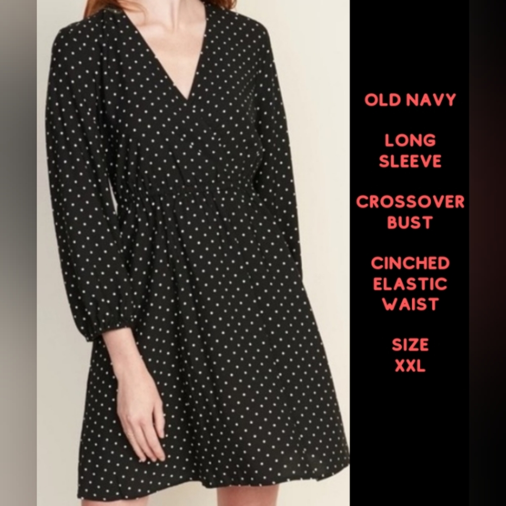 OLD NAVY: Polka-dot Elastic Cinch Waist Dress